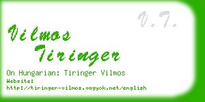 vilmos tiringer business card